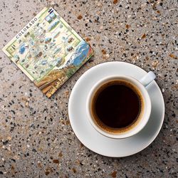 Xplorer Maps Multicolored Ceramic/Cork Colorado Coaster