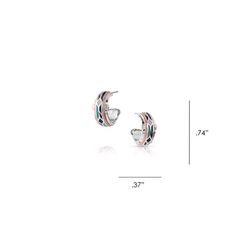Montana Silversmiths Women's Western Mosaic Hoop Multicolored Earrings Water Resistant