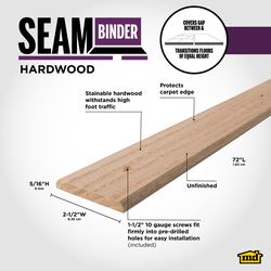 M-D Building Products 2.5 in. W X 72 in. L Unfinished Natural Hardwood Seam Binder