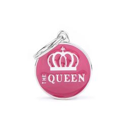 MyFamily Charms Pink The Queen Metal Dog Pet Tags Medium
