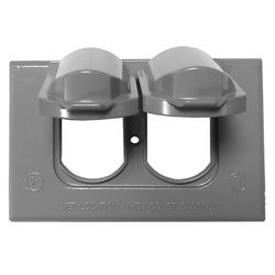 Sigma Rectangle Die-Cast Metal 1 gang 2.83 in. H X 4.57 in. W Horizontal Duplex Cover