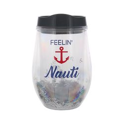 Pavilion We People 12 oz Clear BPA Free Lake Wine Tumbler with Lid