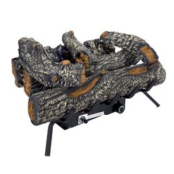 Pleasant Hearth Southern Oak Ventless Dual Fuel Fireplace Log Set 3 hr 1 pk