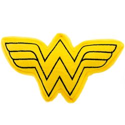 Buckle-Down DC Comics For Dog Black/Yellow Plush Wonder Woman Squeaky Dog Toy 1 pk