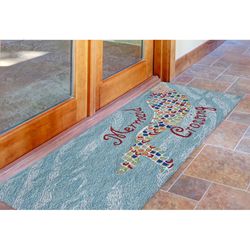 Liora Manne Frontporch 2 ft. W X 5 ft. L Blue Adirondack Polyester Runner Rug