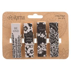 Karma Multicolored Wood Bag Clips