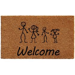 Calloway Mills 1.5 ft. W X 2.5 ft. L Black/Brown Coir Door Mat
