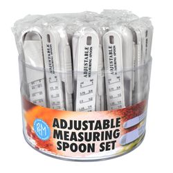 R&M International Corp White Plastic Adjustable Measuring Spoons