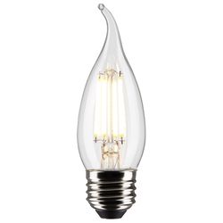 Satco CA10 (Flame Tip) E26 (Medium) Filament LED Bulb Soft White 40 Watt Equivalence 2 pk