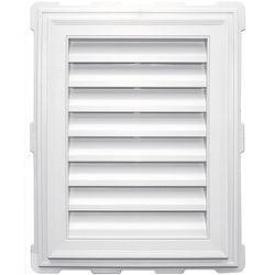 Builders Edge 18 in. W X 24 in. L Bright White Plastic Gable Vent
