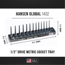 Hansen Global 9 in. L X 1/4 in. drive Metric Socket 1 pc