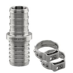 Boshart Industries 1/2 in. PEX X 1/2 in. D PEX Stainless Steel Transition Coupling