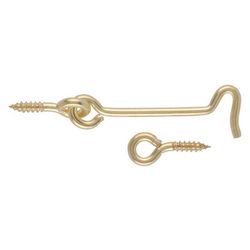 Ace Small Polished Brass Green Brass 3 in. L Hook and Eye 2 pk