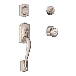 Schlage Camelot / Georgian Satin Nickel Single Cylinder Handleset and Knob