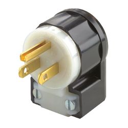 Leviton Industrial Nylon Ground/Straight Blade Plug 5-15P 18-10 AWG 2 Pole 3 Wire