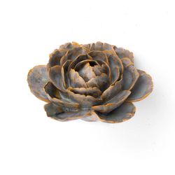Chive France 2.36 in. H X 4.53 in. L Glazed Blue Green Ceramic Cabbage Flower Wall Flower