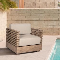 Armen Living Vivid Light Brown Wood Frame Modern Chair Taupe