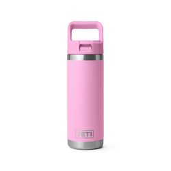 YETI Rambler 18 oz Power Pink BPA Free Color Match Straw Cap Bottle with Straw Cap
