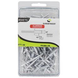 Surebonder 1/4 in. D X 1/2 in. Aluminum Rivets Silver 100 pk