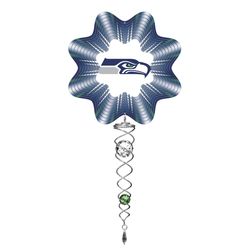Spinfinity Designs Stainless Steel 14 in. Seattle Seahawks Wind Spinner Mini Set