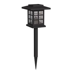 Flash Furniture Black Solar Powered 1.87 W LED Pathway Light 8 pk