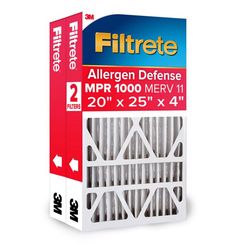 Filtrete 20 in. W X 25 in. H X 4 in. Pleated 1000 MPR Pleated Allergen Air Filter 2 pk