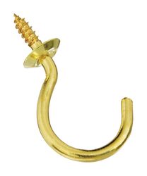 National Hardware Small Gold Solid Brass 1.25 in. L Cup Hook 15 lb 1 pk
