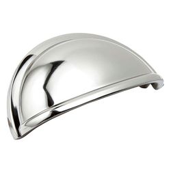 Amerock Cup Pull Collection Traditional Cup Cabinet Cup Pull 3 in. Polished Nickel Silver 1 pk