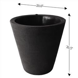 Algreen 20.5 in. H X 20 in. W X 20 in. D Plastic Olympus Planter Black