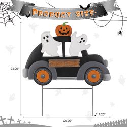 Glitzhome Halloween Ghost Car Yard Stake Metal 1 pc