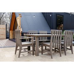Breeo X Series 7 pc Coastal Gray Aluminum Dining Set