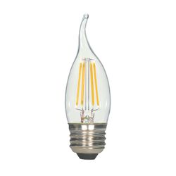 Satco CA10 (Flame Tip) E26 (Medium) LED Bulb Warm White 60 Watt Equivalence 2 pk