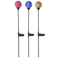 Alpine Multicolored Acrylic/Glass/Metal 32 in. H Solar Garden Stake