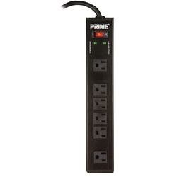 Prime 15 ft. L 6 outlets Surge Protector Black 1150 J
