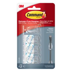 3M Command Medium Plastic Cord Clips 1.25 in. L 4 pk