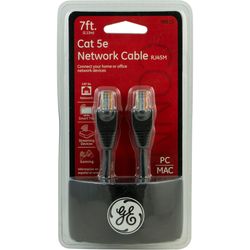 GE 7 ft. L Ethernet Cable CAT 5E