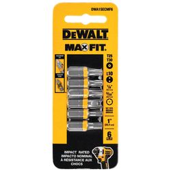 DeWalt Max Fit Assorted Assorted X 1 in. L Security Bit Set Steel 6 pk