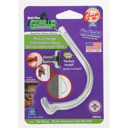 HILLMAN Gorilla Grade Galvanized Silver Picture Hanger 40 lb 2 pk