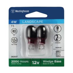 Westinghouse 4 W T5 Specialty Incandescent Bulb Wedge Red 2 pk