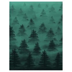 Denik 9 in. W X 7 in. L Sewn Bound Green Silence of Nature Notebook