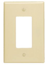 Leviton Ivory 1 gang Plastic Decorator Wall Plate 1 pk