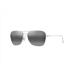 Maui Jim Naauao Sunglasses Men's Shiny Silver w/Crystal Frame Neutral Gray Lens Polarized