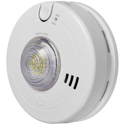 BRK LED Strobe Hard-Wired w/Battery Back-up Photoelectric Smoke Detector 1 pk
