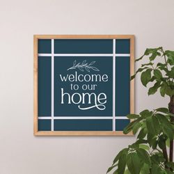 P Graham Dunn 20.75 in. H X 20.75 in. L Multicolor Wood Welcome To Our Home Wall Decor