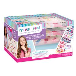 Make It Real Ultimate Bead Studio Bracelet Making Kit Assorted 2733 pc