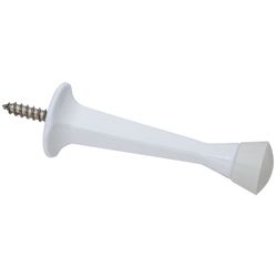 National Hardware 3 in. W Zinc White Rigid Door Stop Mounts to door .7 in.