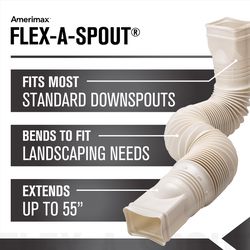 Amerimax Flex-A-Spout 4.5 in. H X 4.5 in. W X 55 in. L Tan Vinyl Downspout Extension