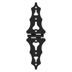 National Hardware 11.84 in. L Black Steel Ornamental Strap Hinge 1 pk