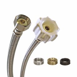 Fluidmaster 1/2 in. Ballcock Ah X 7/8 in. D Ballcock 12 in. Stainless Steel Toilet Supply Line