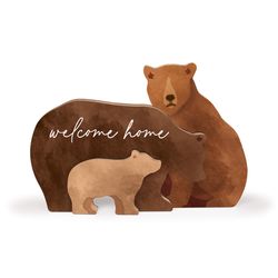 P Graham Dunn 7 in. H X 10 in. L Brown MDF Welcome Home Bear Nesting Shape Decor